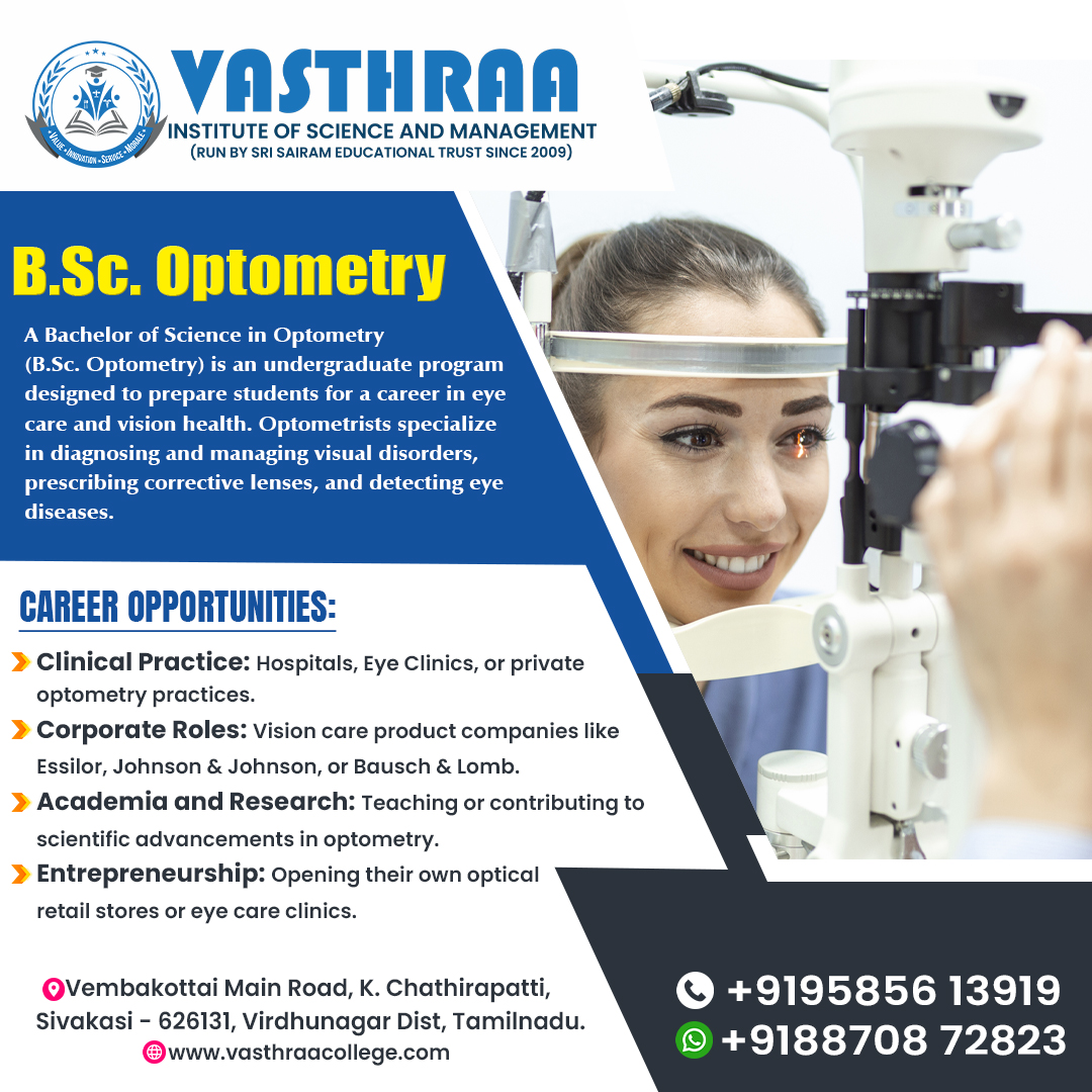 B.Sc Optometry course in Tamil Nadu